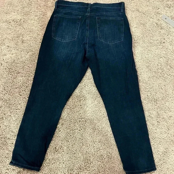 Gap true skinny 32p 32 petite dark wash spandex jeans navy over-dye hi rise - Picture 3 of 12